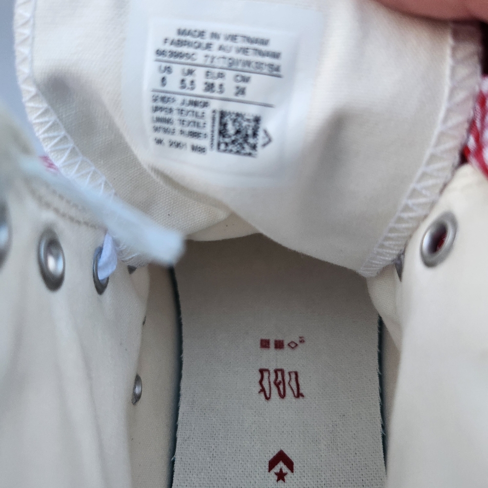 Converse All Star Chuck Taylor White and Red High-Top Sneakers - Picture 6 of 8